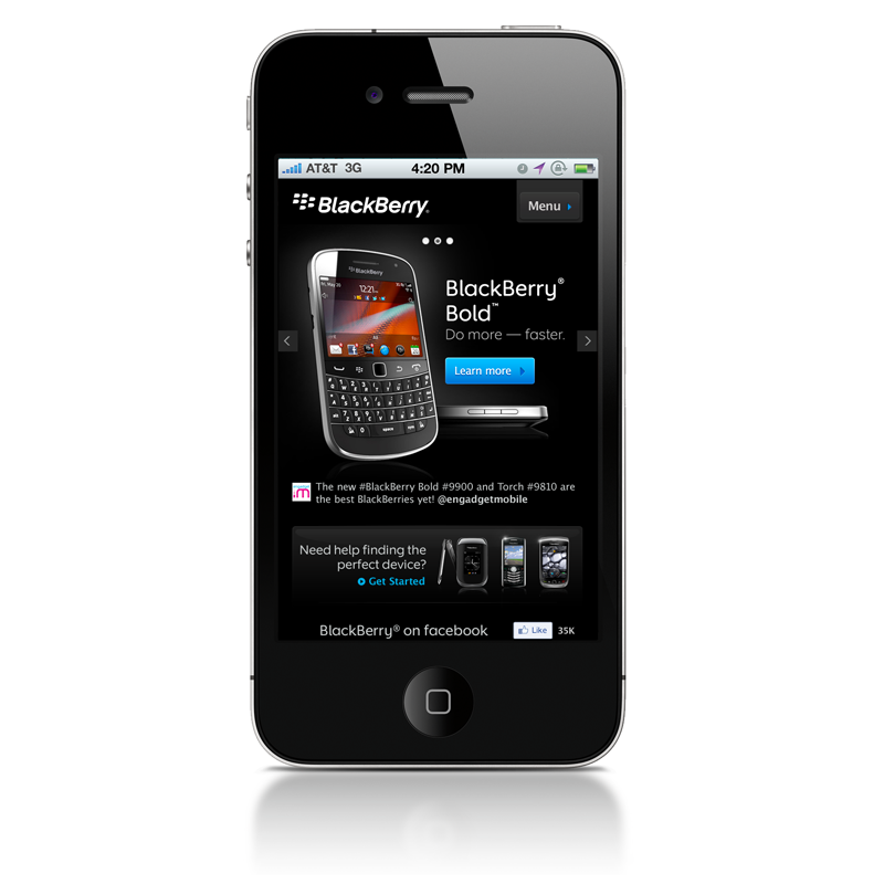 BlackBerry/RIM Mobile Site
